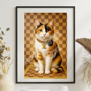 11x17 Luxury-Inspired Calico Cat Art Print